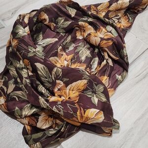 Floral Brown and Yellow Scarf